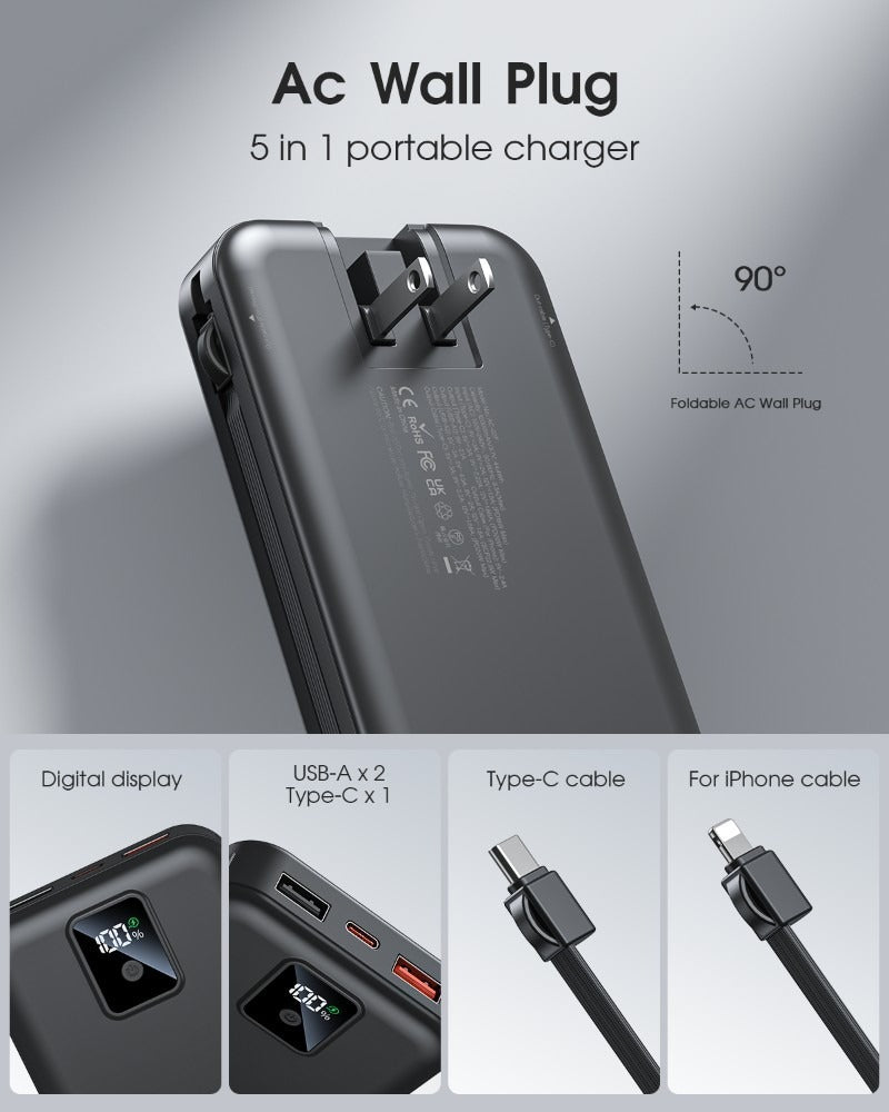 Powerbank 12Ah Capacity W/ Cables