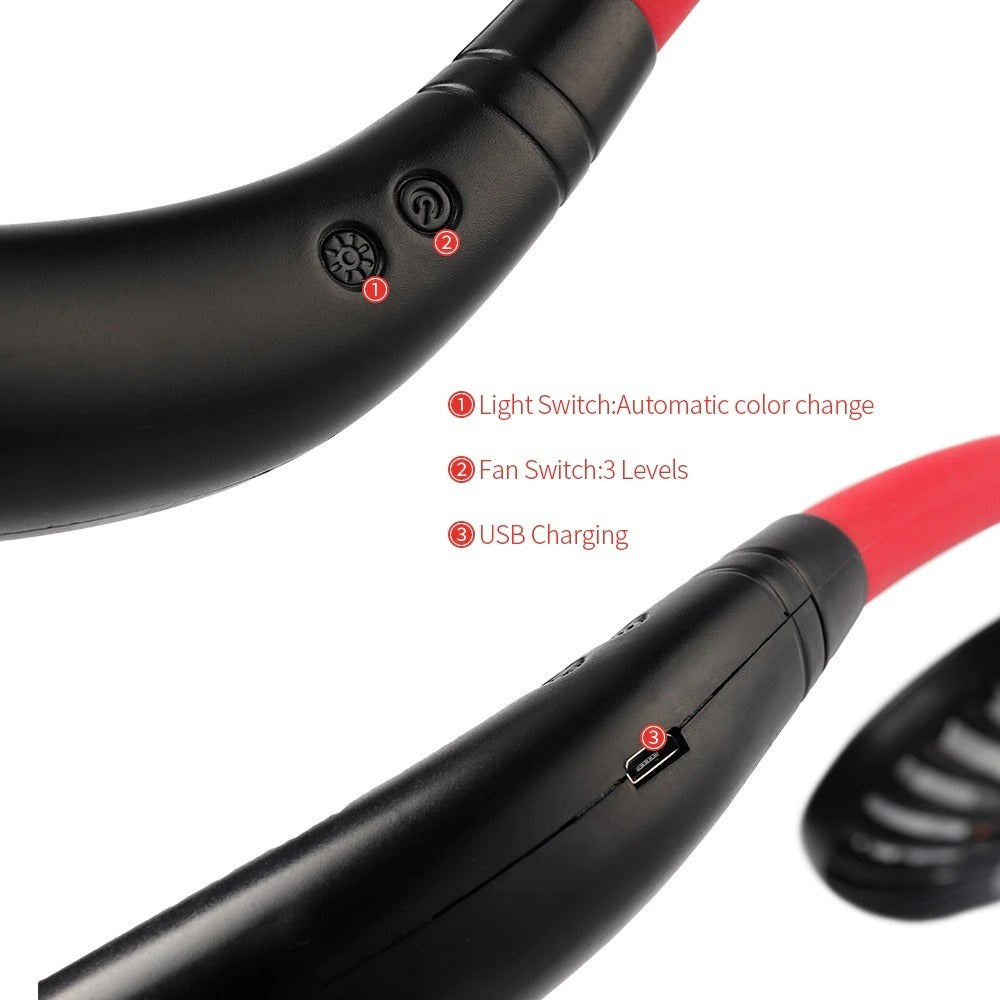 Rechargeable Neckband Fan USB