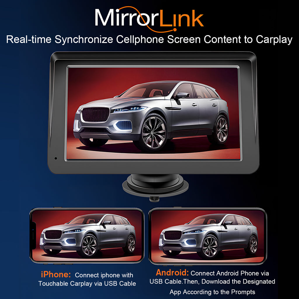 Touchscreen CarPlay & Android Auto, 7 Inch Screen