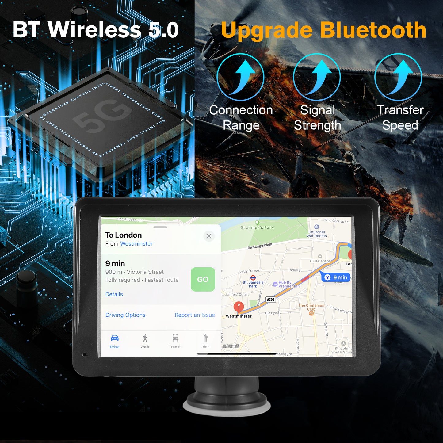 Touchscreen CarPlay & Android Auto, 7 Inch Screen