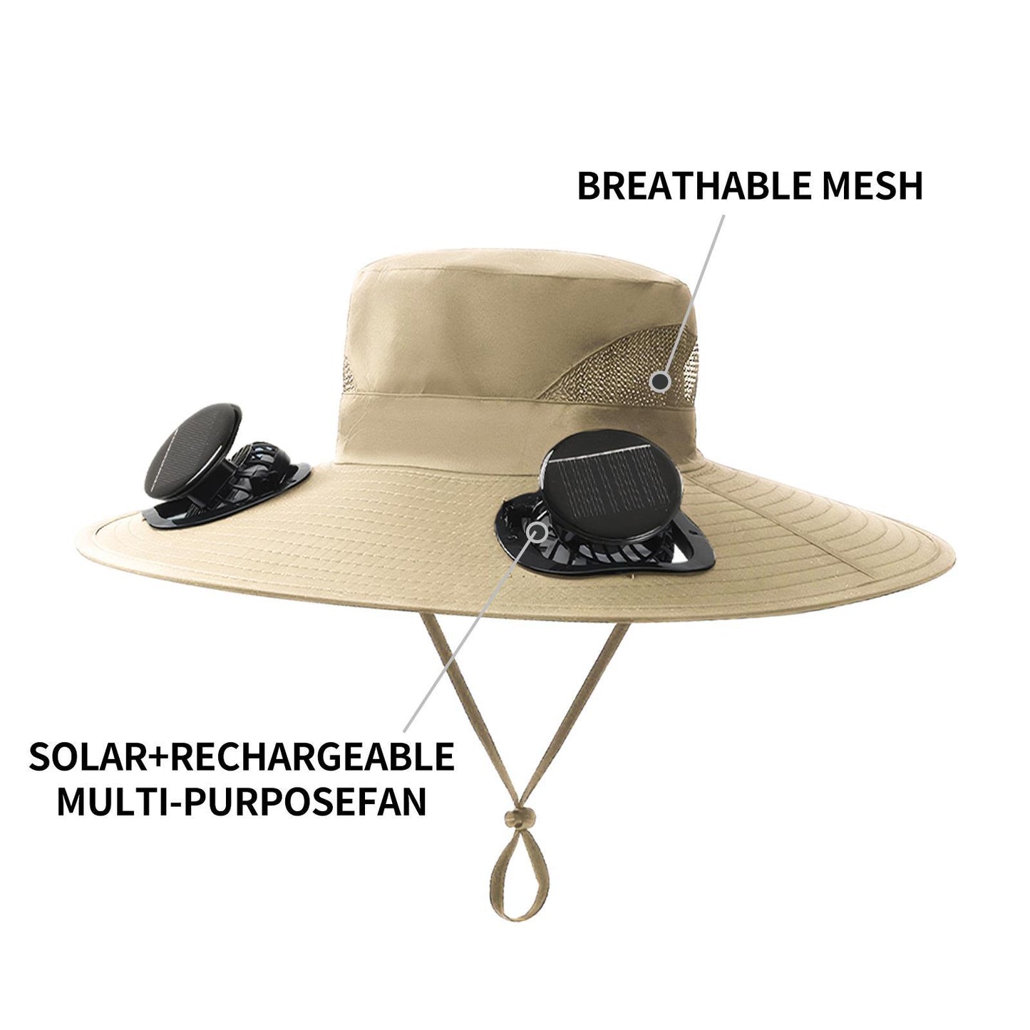 Bucket Hat With Solar Cooling Fan