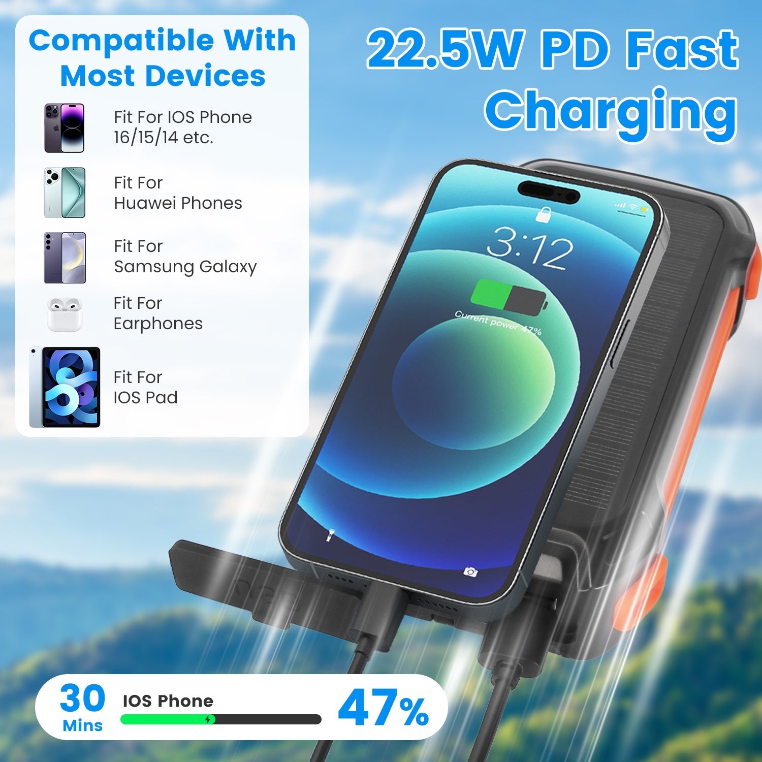 Solar Charging 49.8 Ah Power Bank