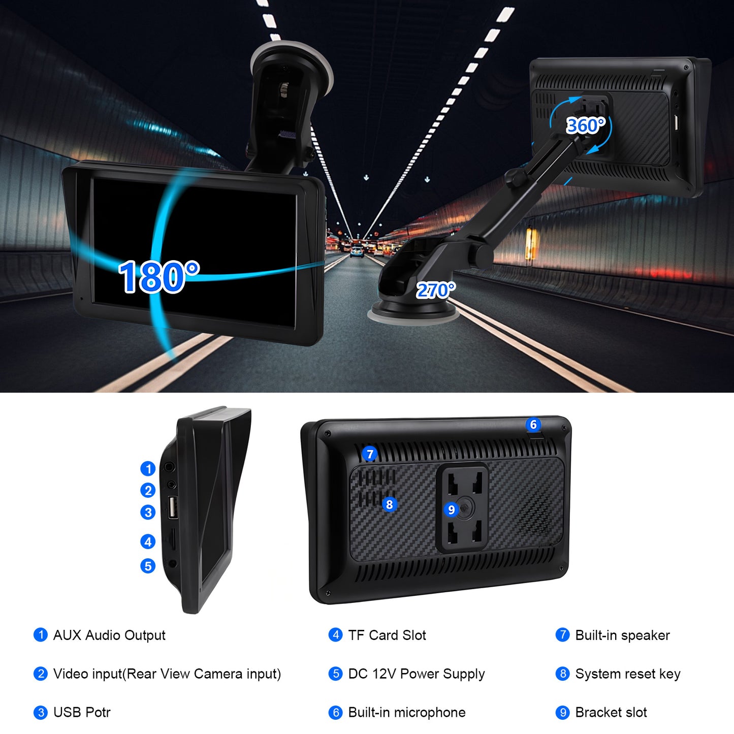 Touchscreen CarPlay & Android Auto, 7 Inch Screen