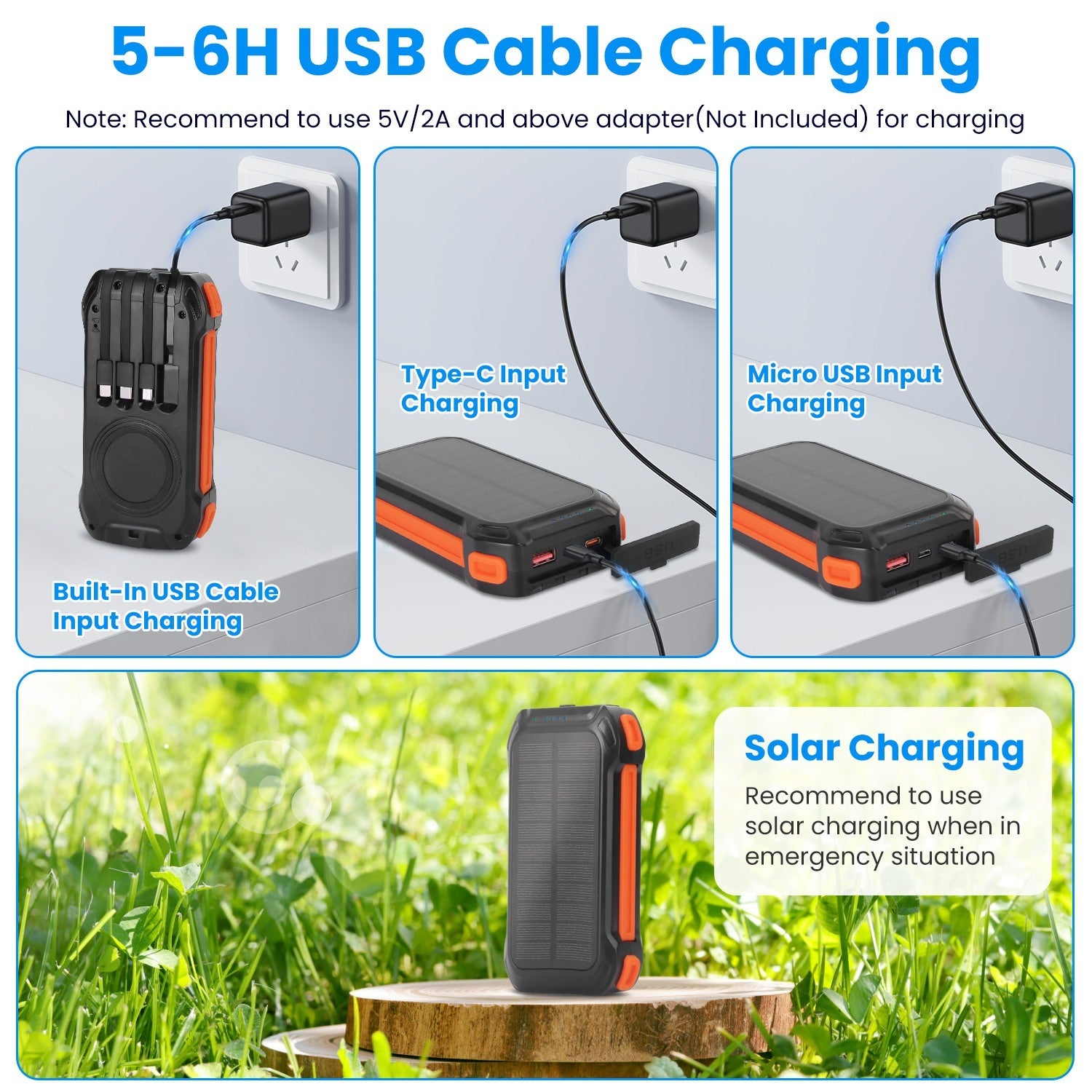 Solar Charging 49.8 Ah Power Bank